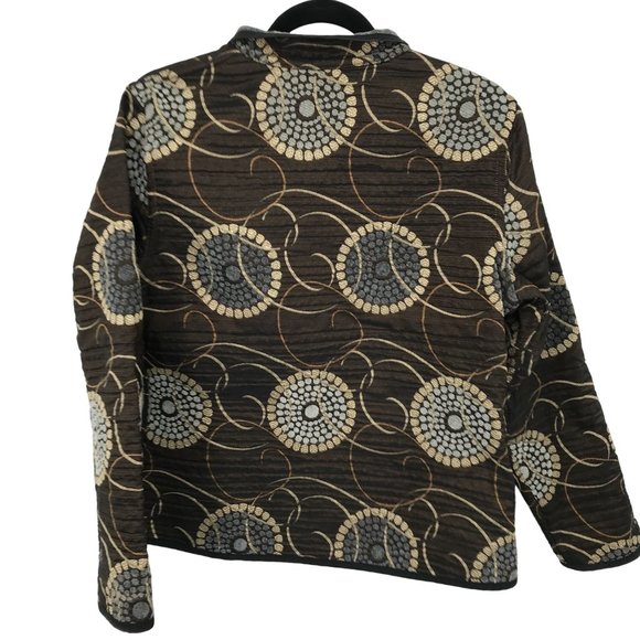 Trimdin Womens Reversable Tapestry Print Long Sleeve Jacket Size M/L - Picture 8 of 10